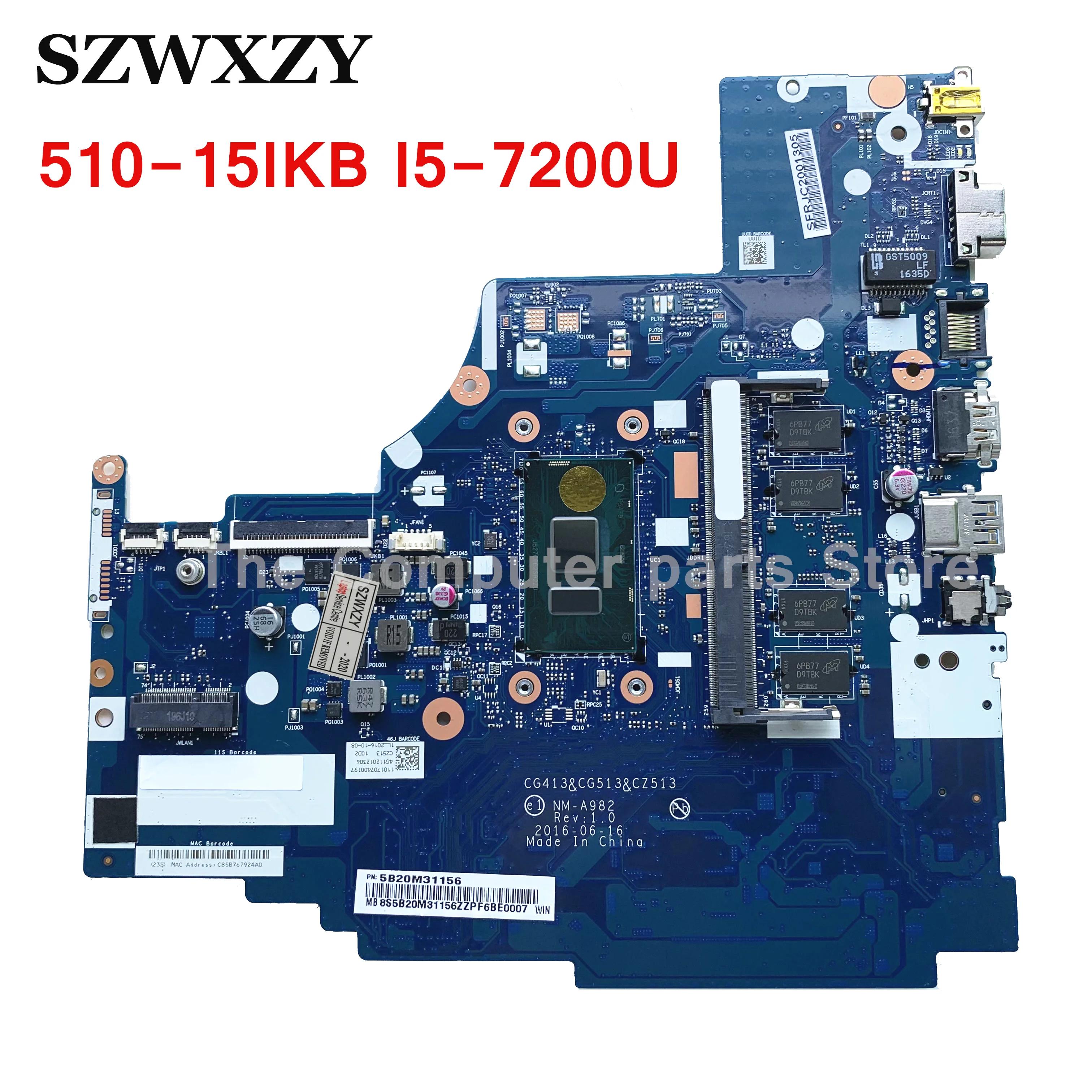 Lenovo Ideapad 510-15IKB Ʈ , FRU 5B20M31156 NM-A982 I5-7200U CPU, 4GB RAM,